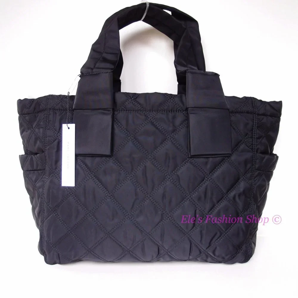 ❤️ NWT Marc Jacobs Quilted Pretty Nylon ElizA Baby Bag Diaper Bag Tote BLACK